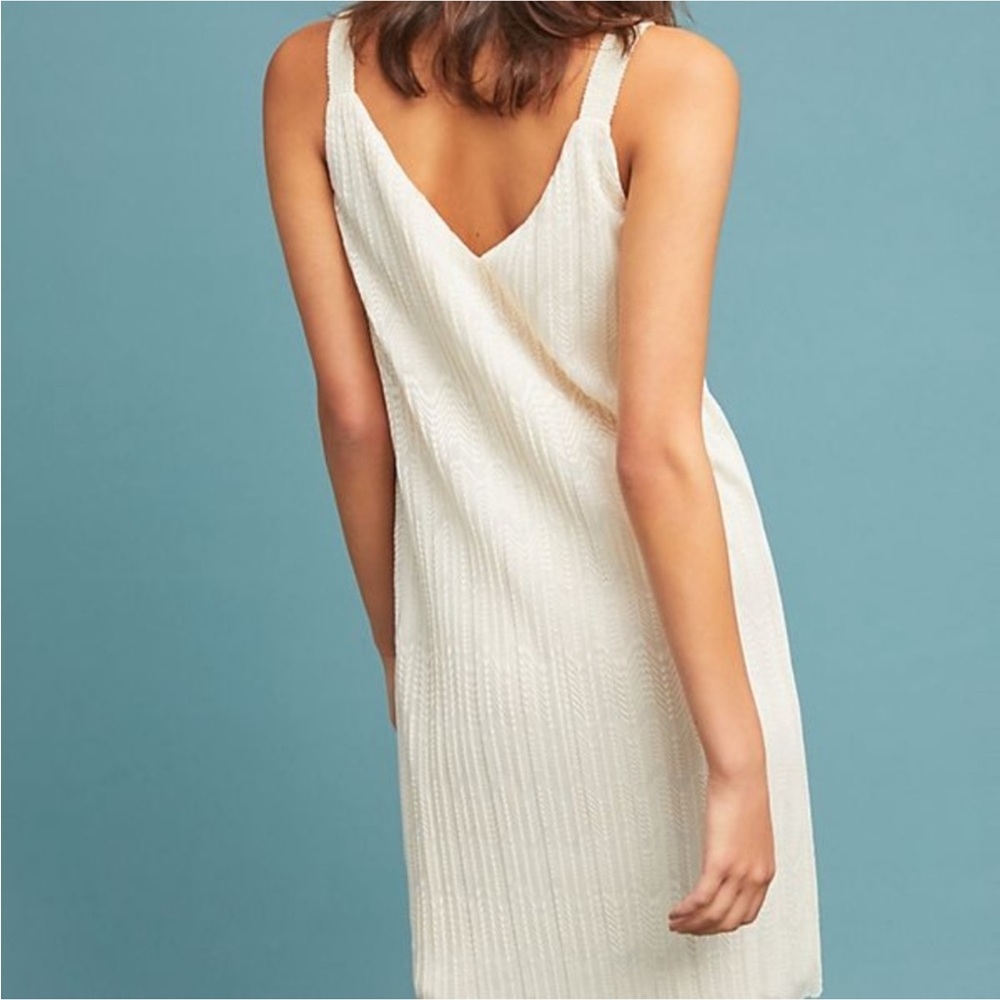 Anthropologie Cream Sleeveless Dress - Picture 2 of 8